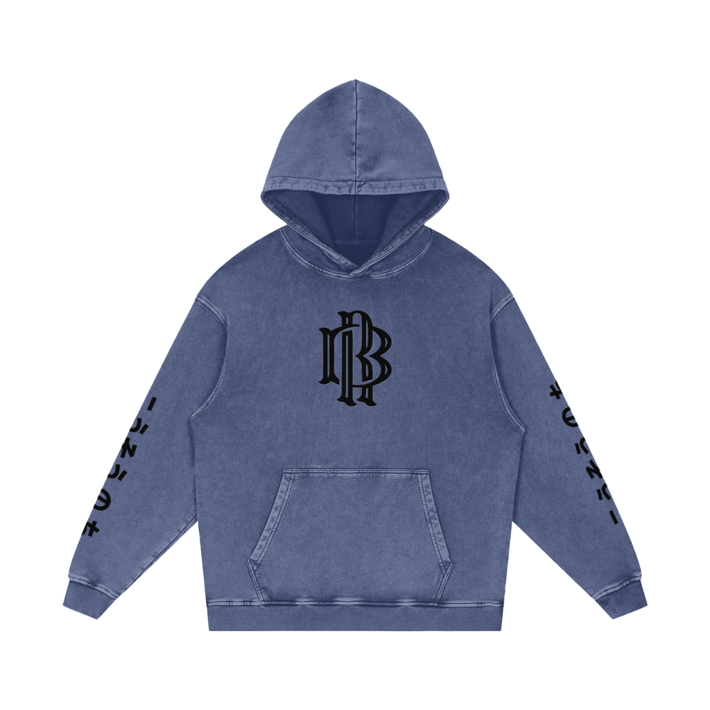 Snow Washed Loose Cotton Hoodie