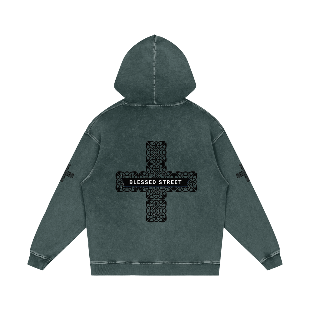 Snow Washed Loose Cotton Hoodie