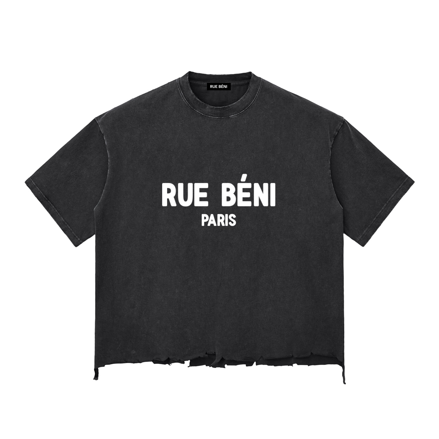 Snow Wash Raw-Hem Boxy T-shirt