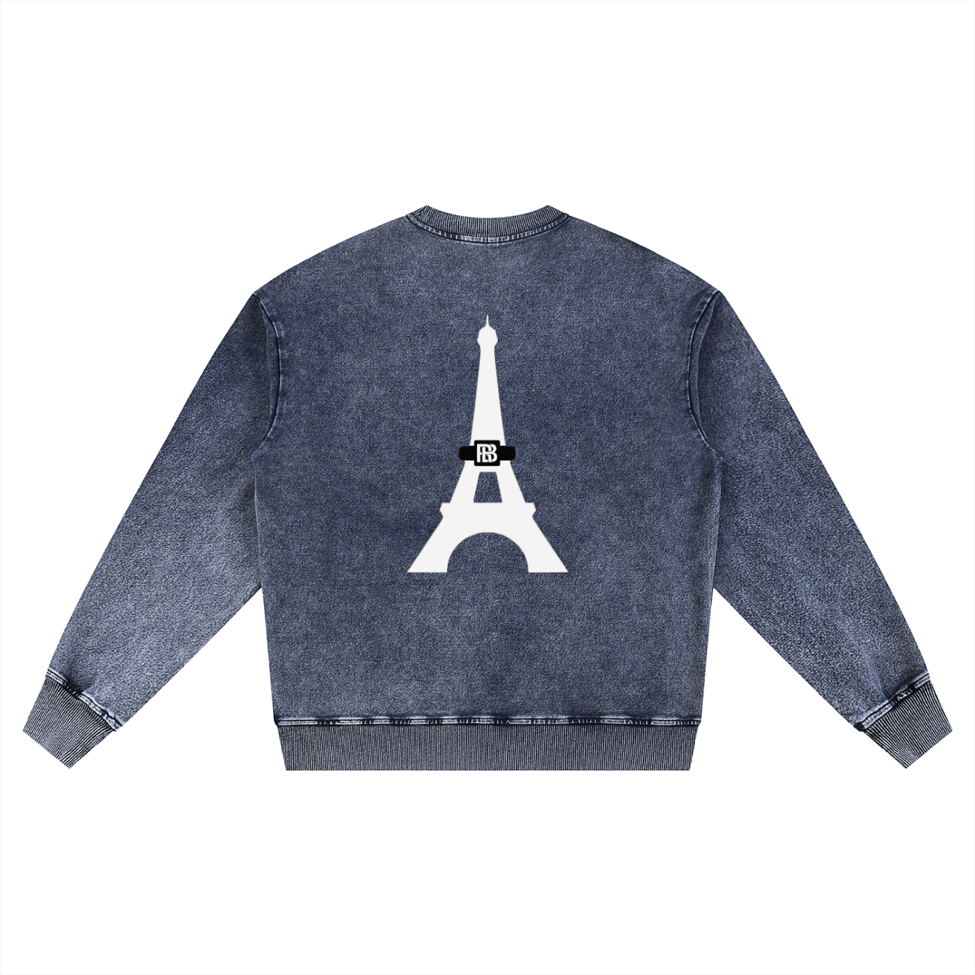 Snow Wash Oversized Crewneck Sweatshirt