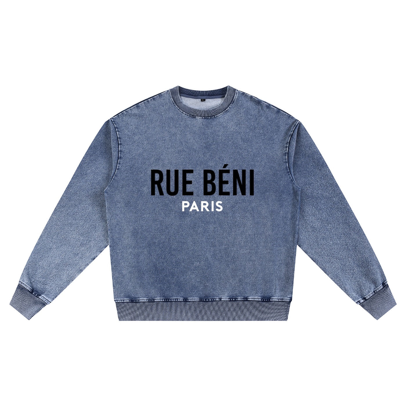 Snow Wash Oversized Crewneck Sweatshirt