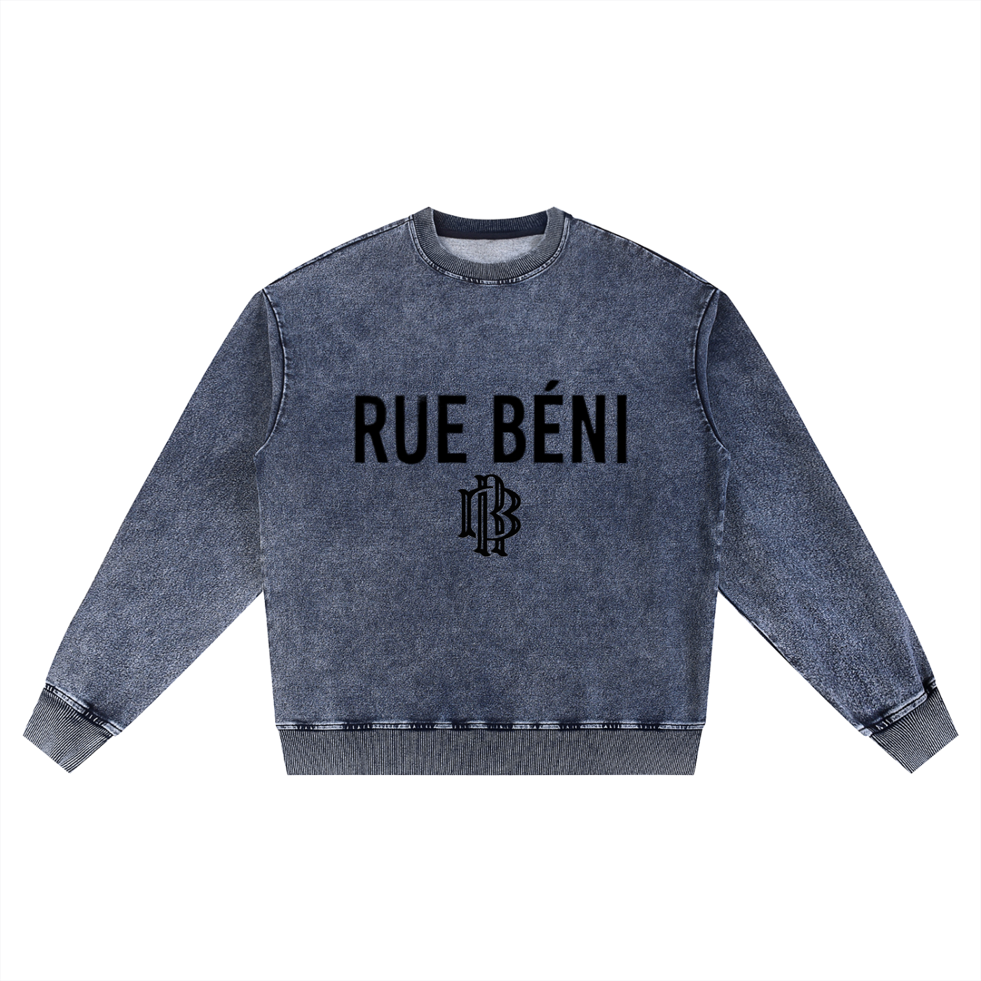 Snow Wash Oversized Crewneck Sweatshirt