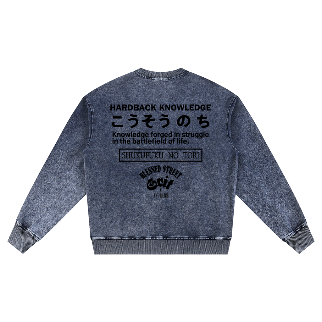 Snow Wash Oversized Crewneck Sweatshirt