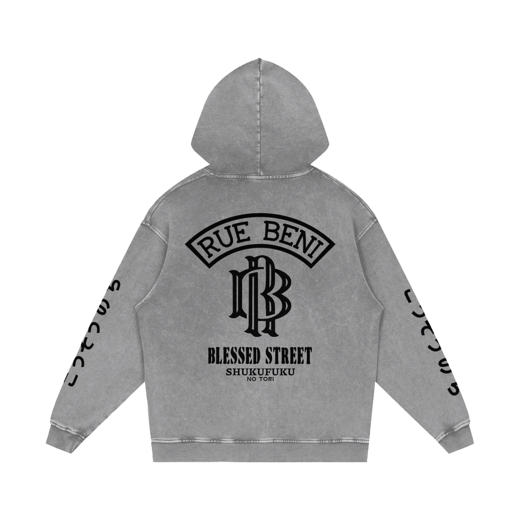 Snow Washed Loose Cotton Hoodie