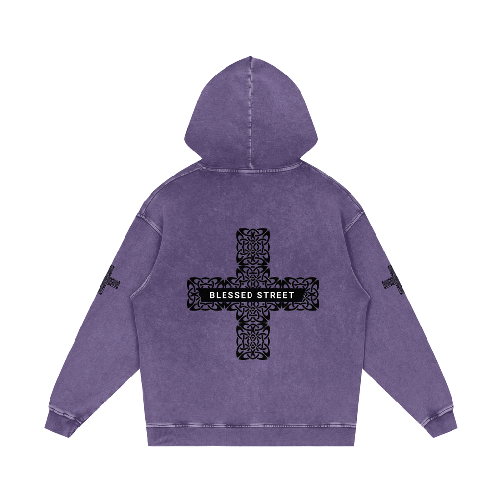 Snow Washed Loose Cotton Hoodie