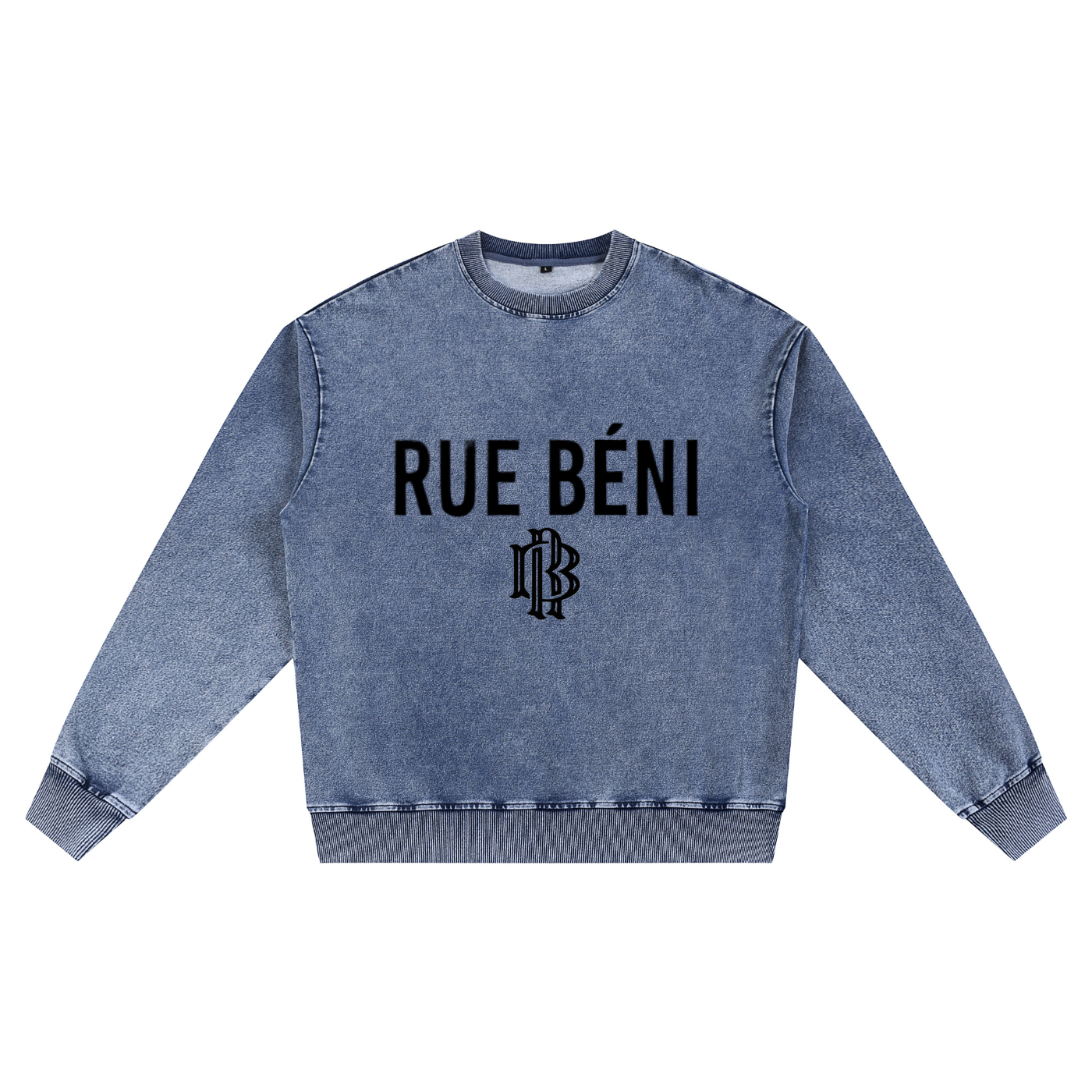 Snow Wash Oversized Crewneck Sweatshirt