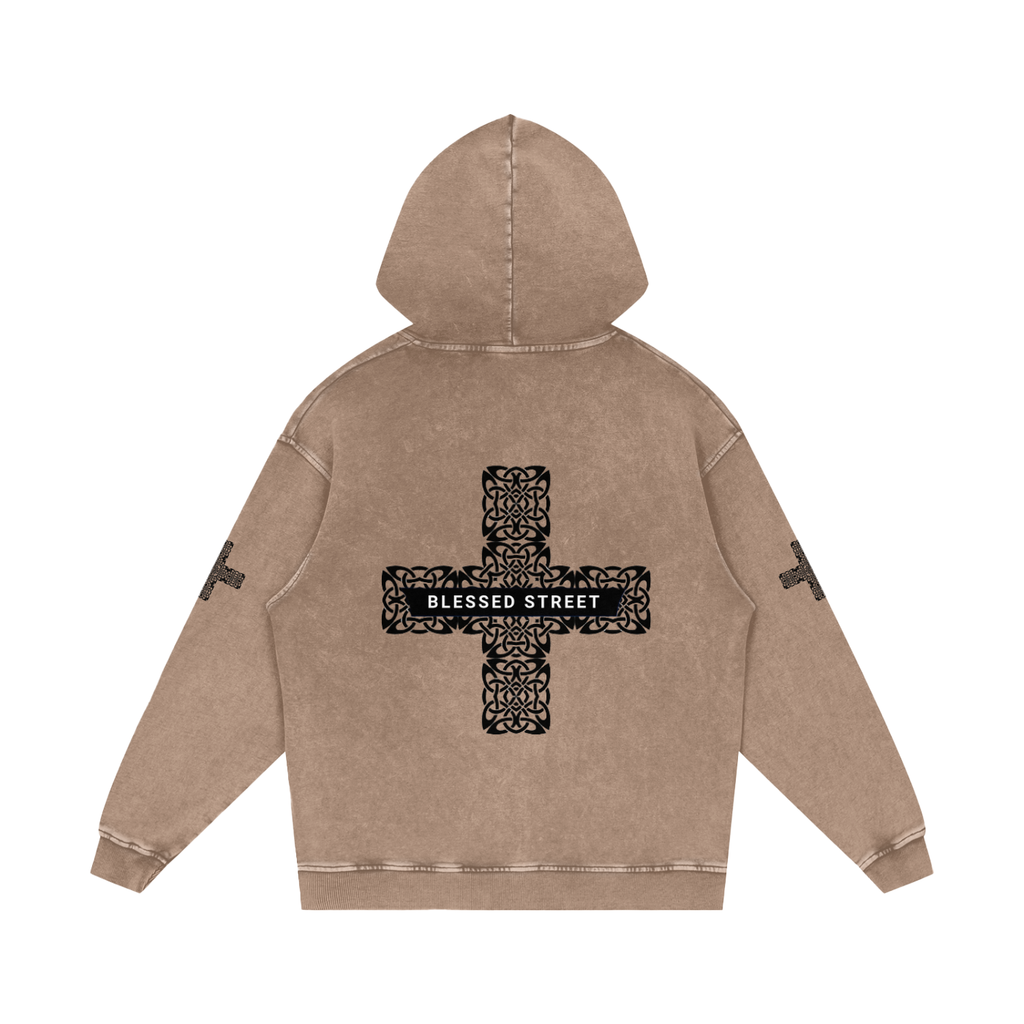 Snow Washed Loose Cotton Hoodie