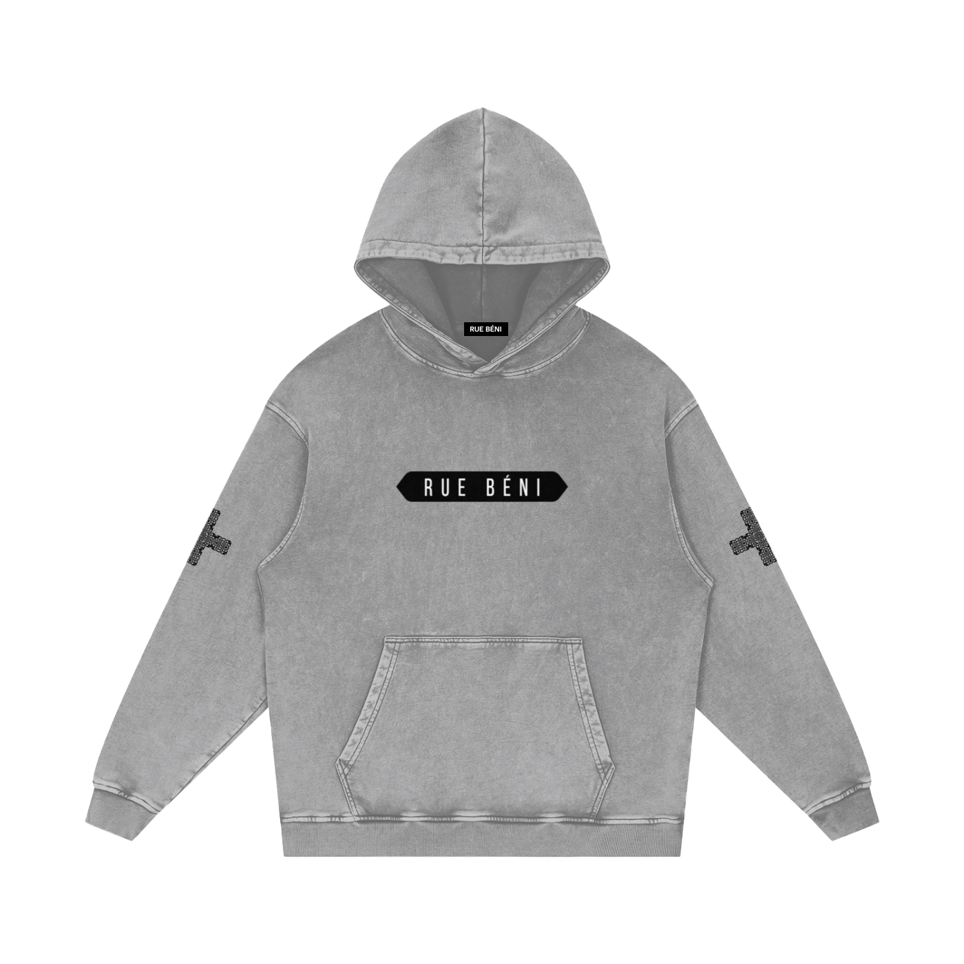 Snow Washed Loose Cotton Hoodie