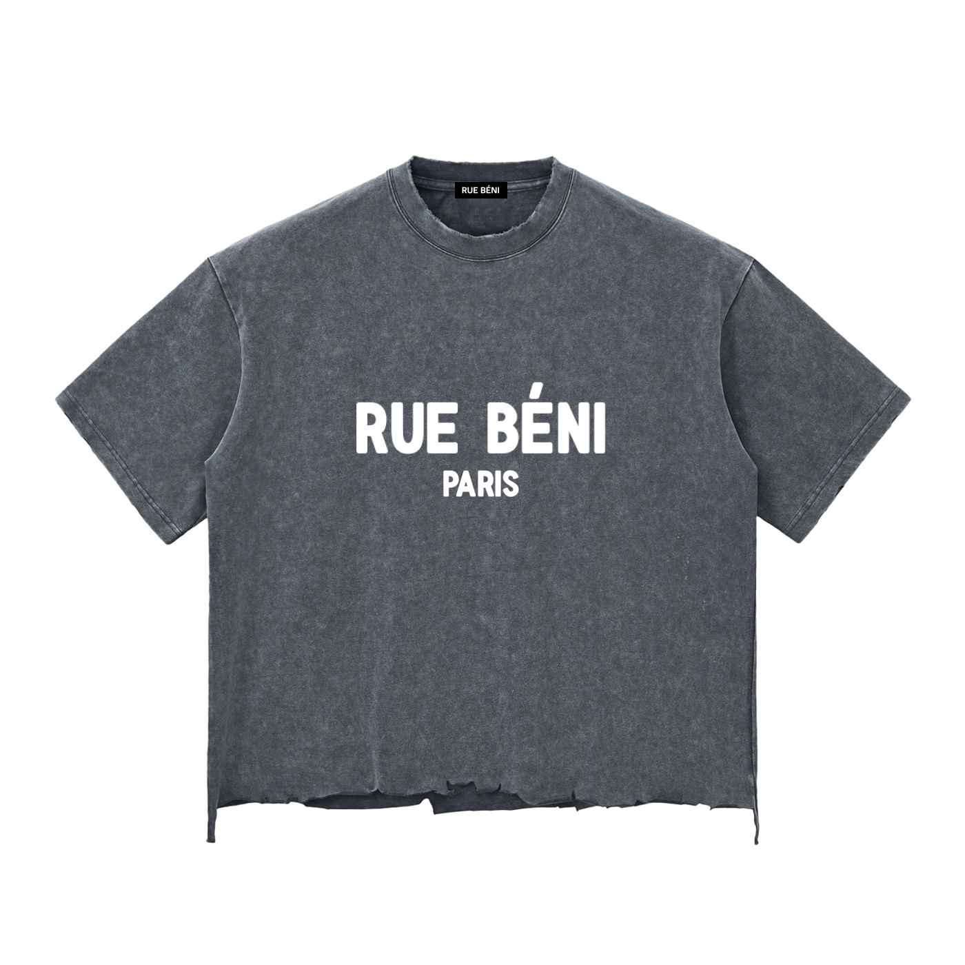Snow Wash Raw-Hem Boxy T-shirt