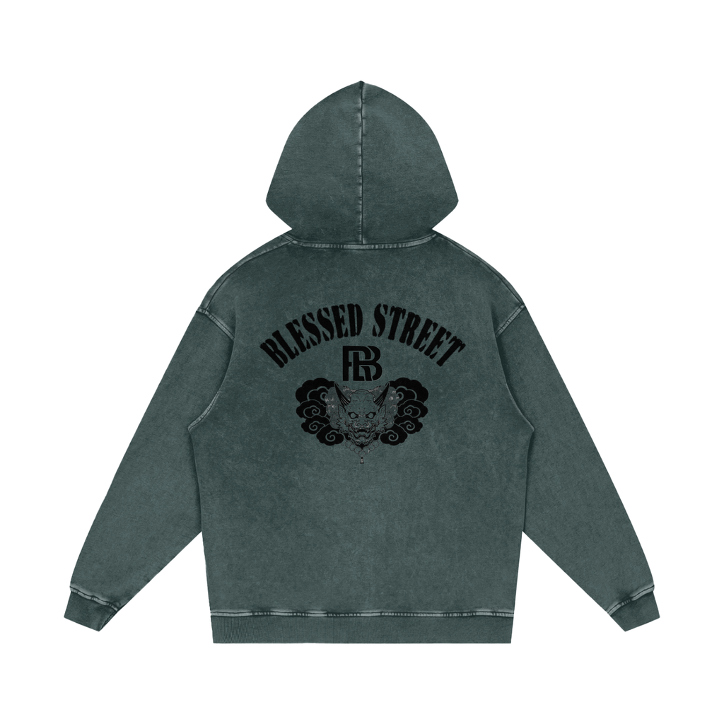 Snow Washed Loose Cotton Hoodie