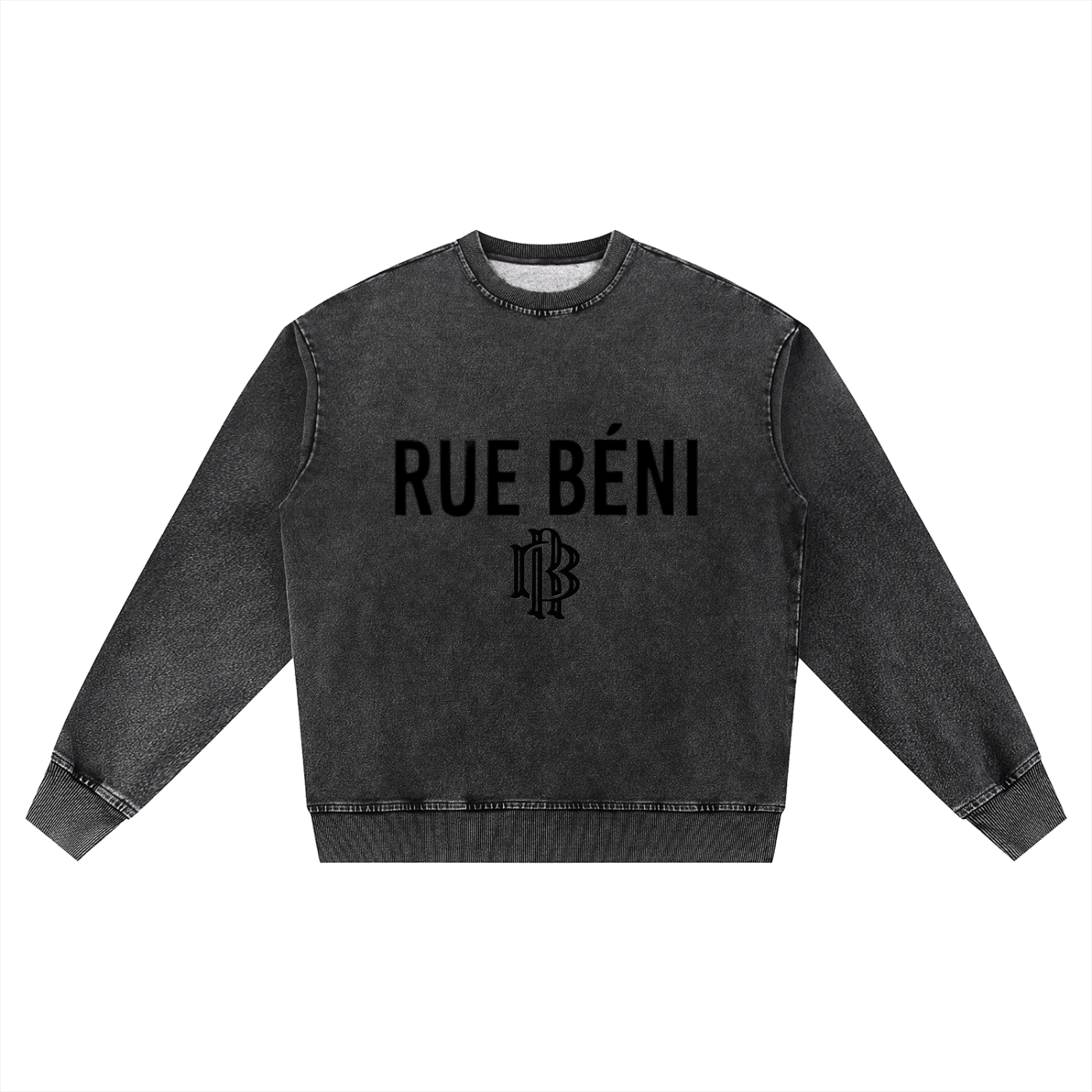 Snow Wash Oversized Crewneck Sweatshirt