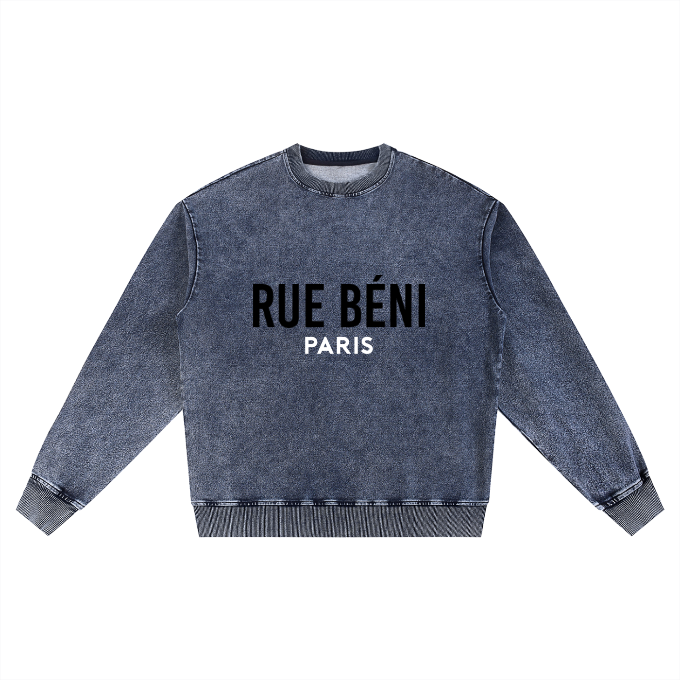 Snow Wash Oversized Crewneck Sweatshirt