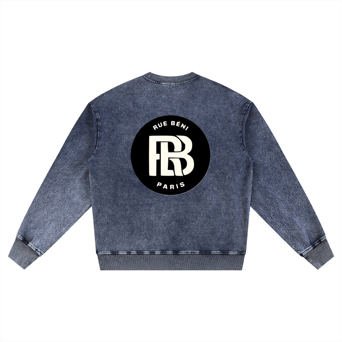 Snow Wash Oversized Crewneck Sweatshirt