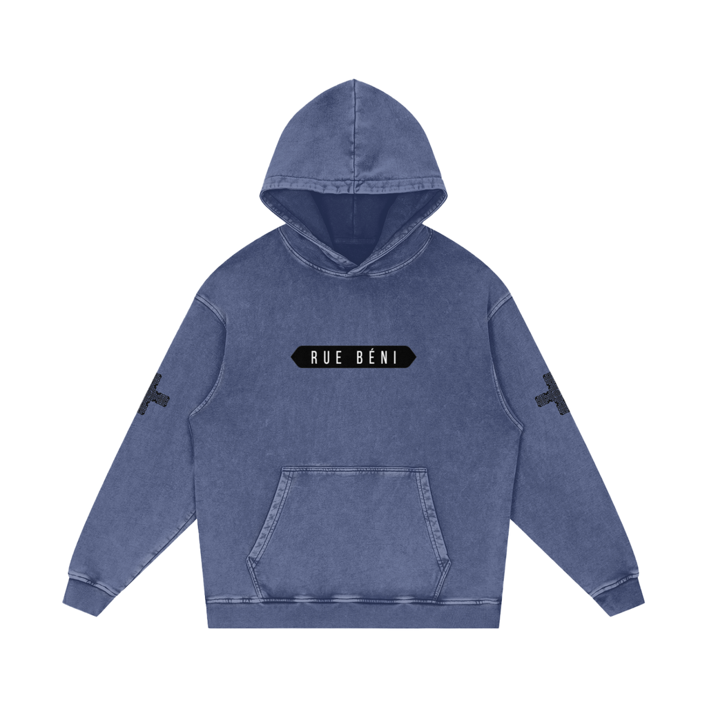 Snow Washed Loose Cotton Hoodie