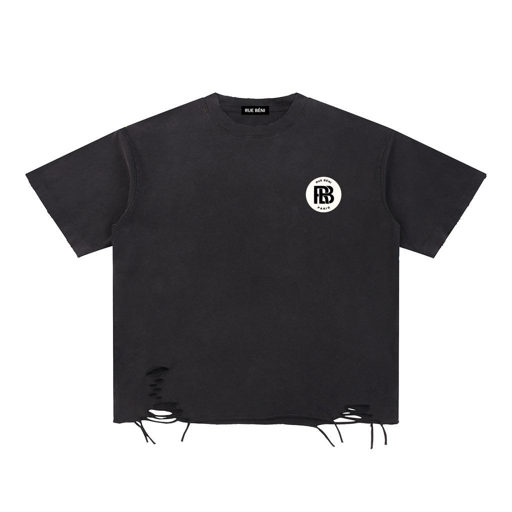 Snow Washed Raw-Hem T-Shirt