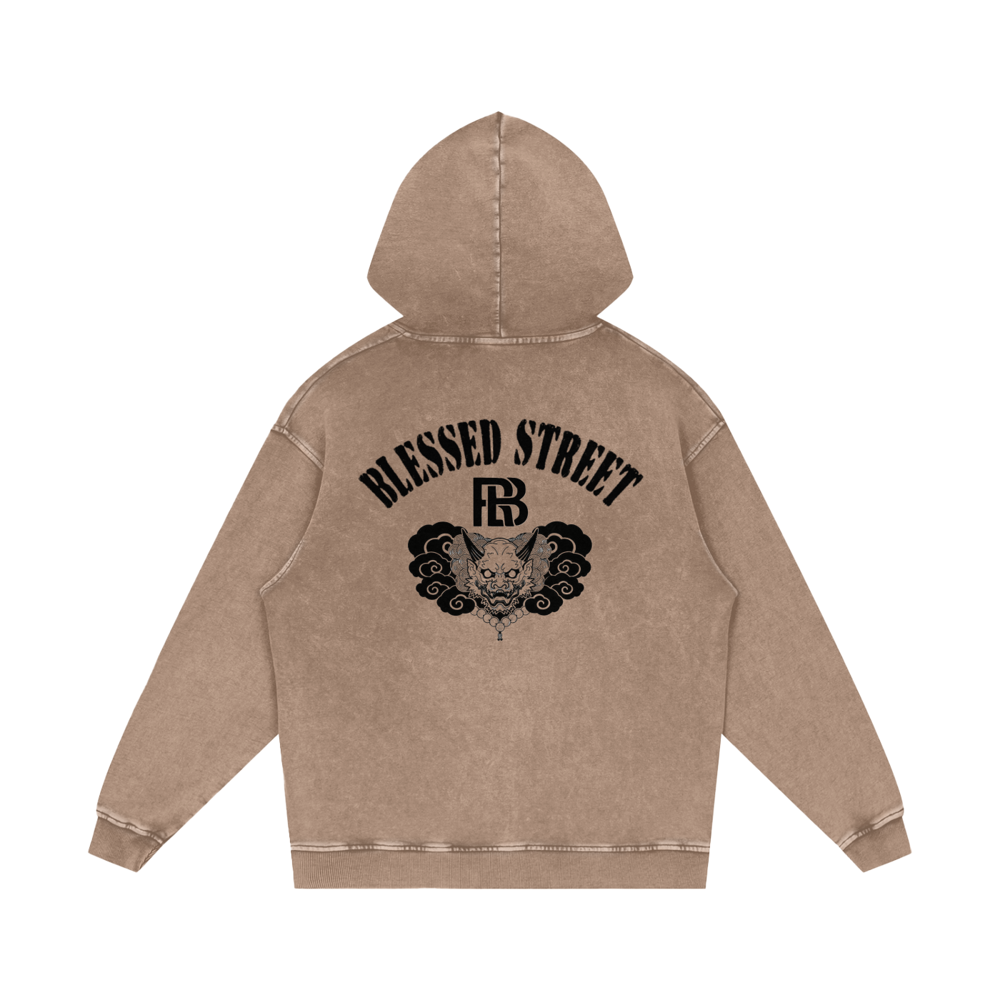 Snow Washed Loose Cotton Hoodie