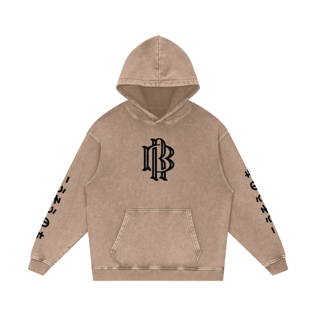 Snow Washed Loose Cotton Hoodie
