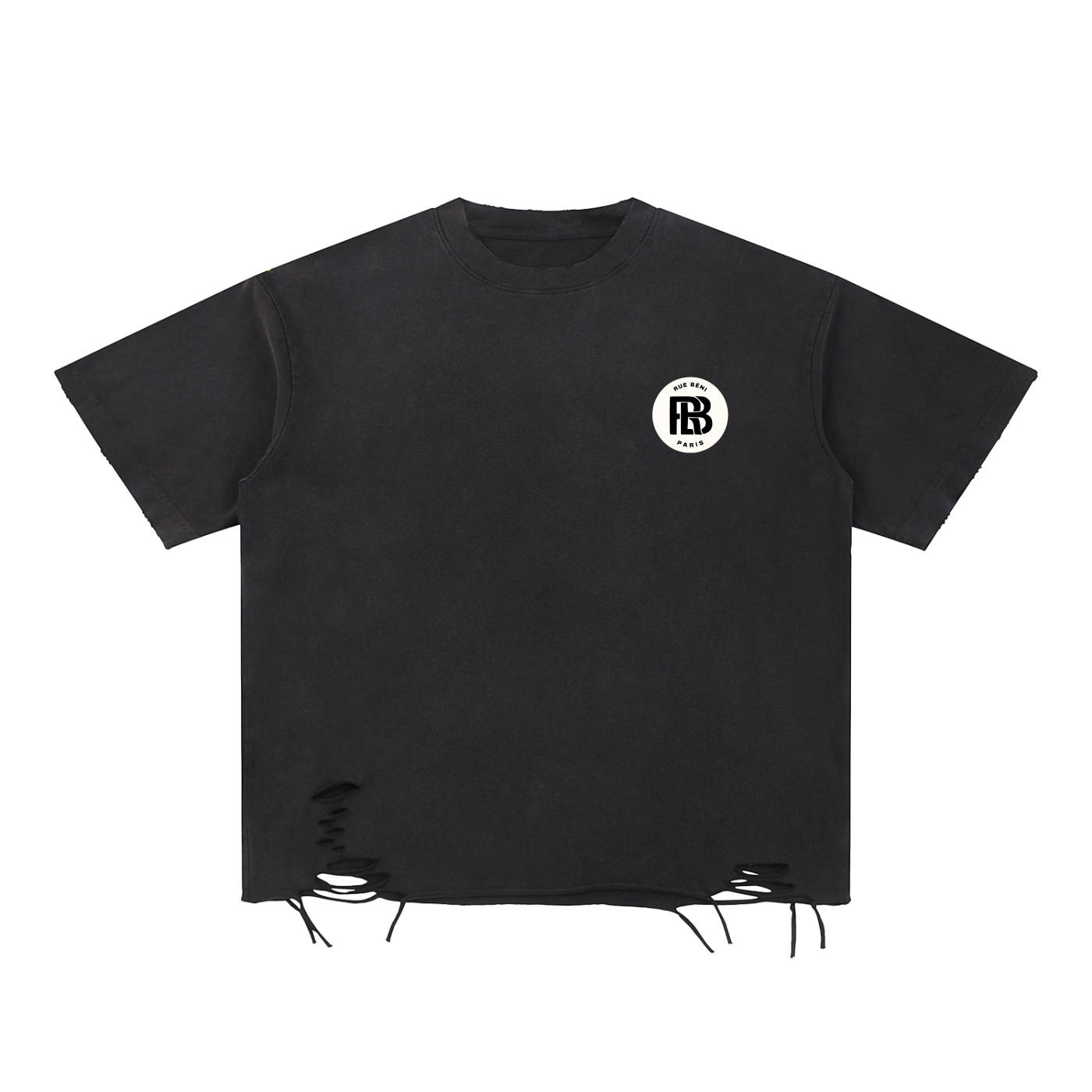 Snow Washed Raw-Hem T-Shirt