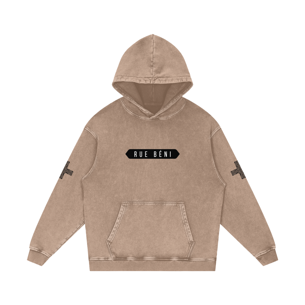 Snow Washed Loose Cotton Hoodie