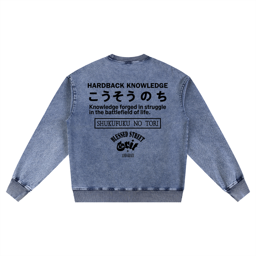 Snow Wash Oversized Crewneck Sweatshirt