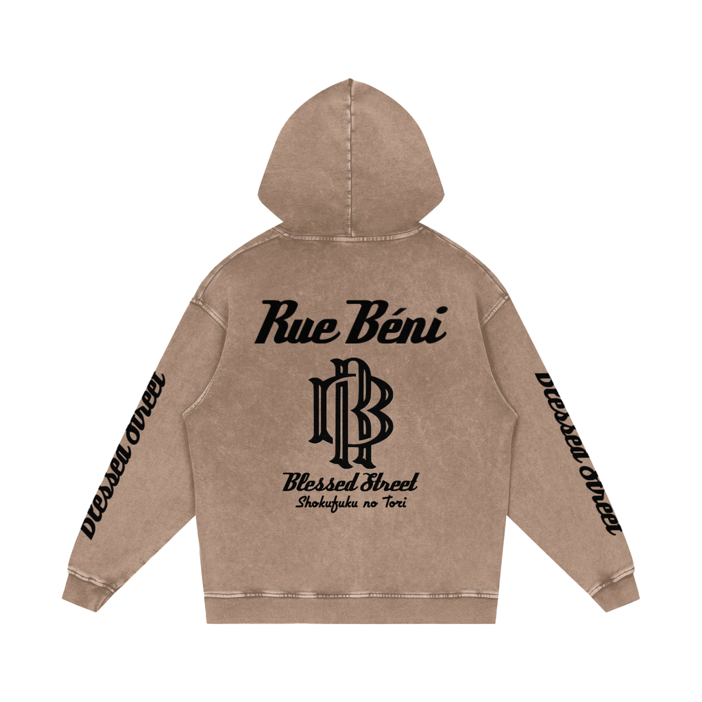 Snow Washed Loose Cotton Hoodie