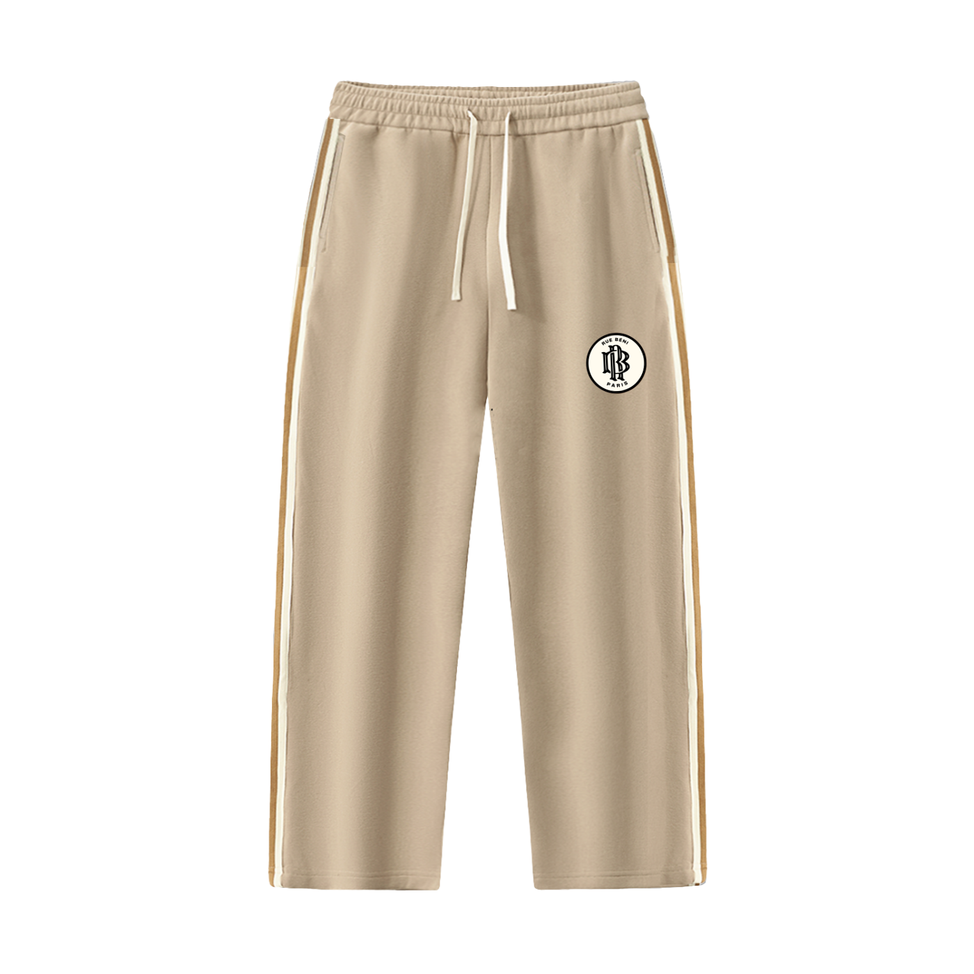 Contrast Side-Stripe Straight-Leg  Pants