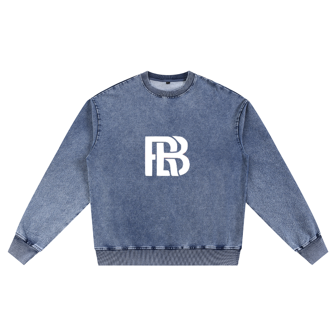 Snow Wash Oversized Crewneck Sweatshirt