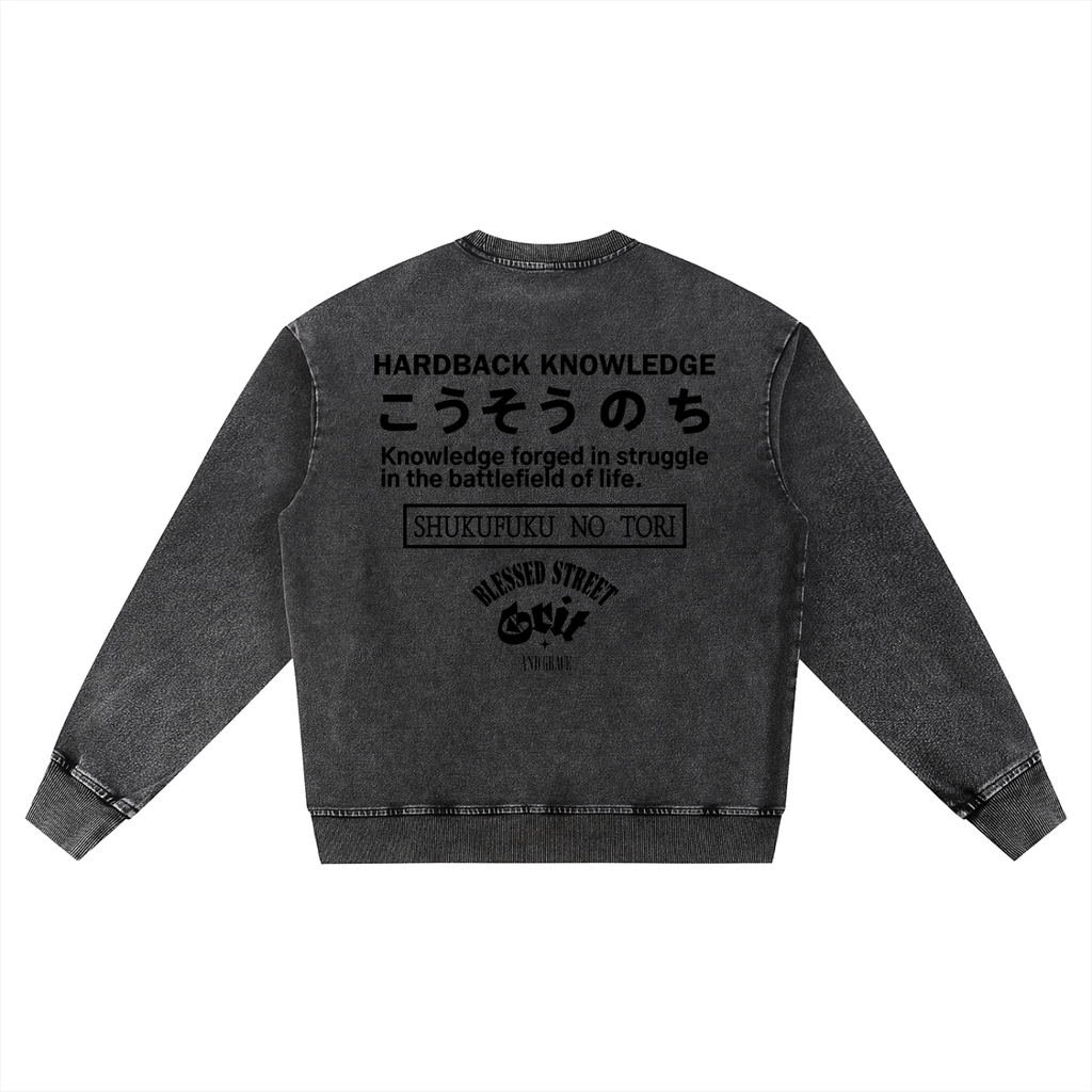 Snow Wash Oversized Crewneck Sweatshirt