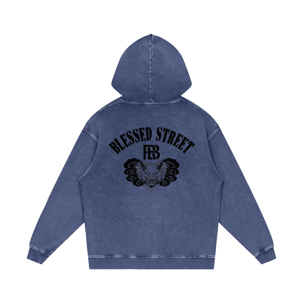 Snow Washed Loose Cotton Hoodie