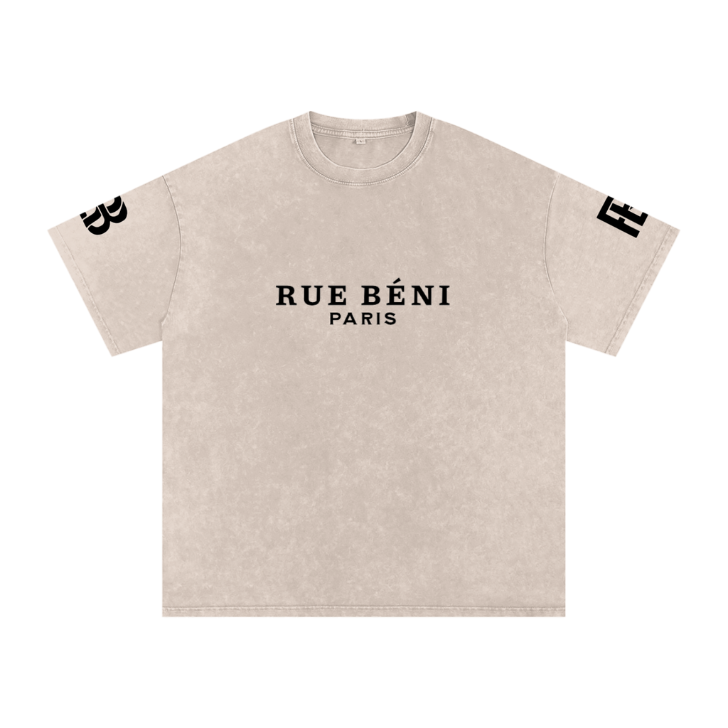 Snow Washed Oversized Cotton T-Shirt