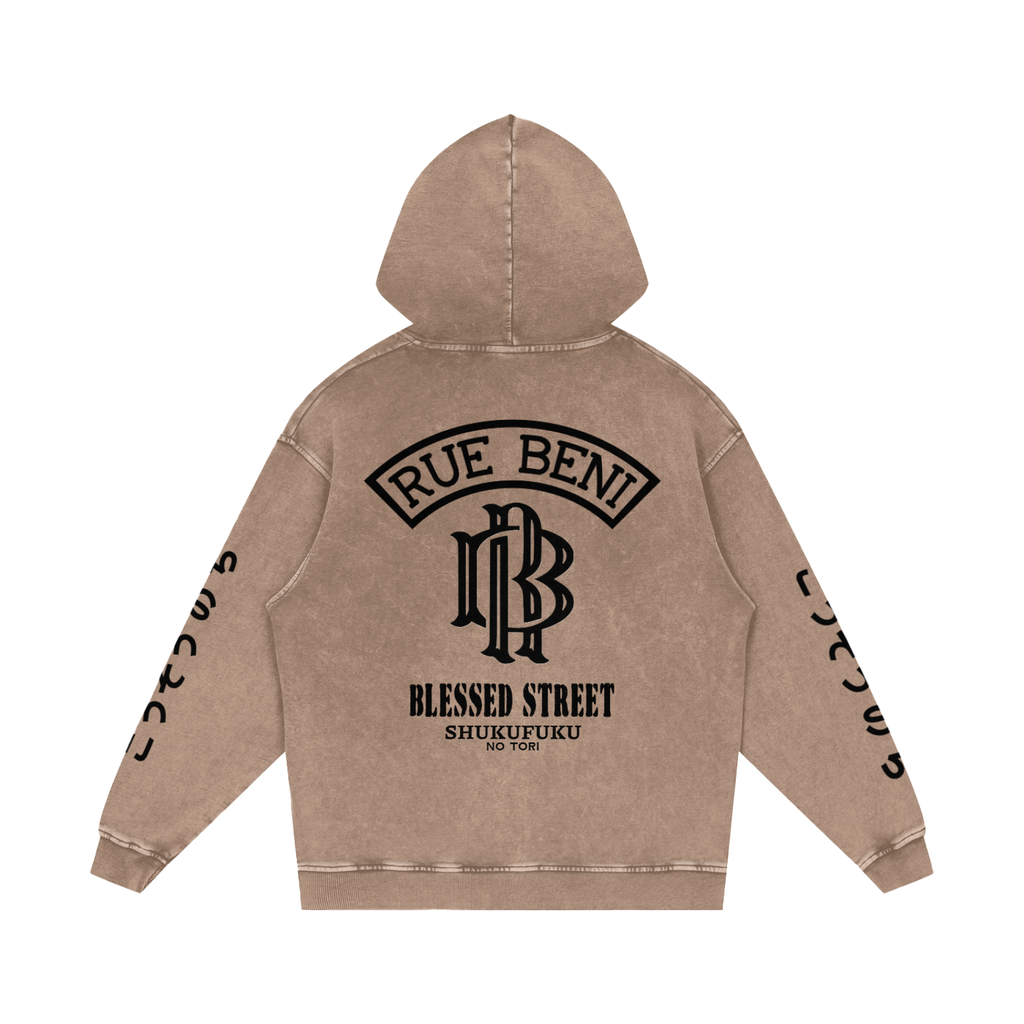 Snow Washed Loose Cotton Hoodie