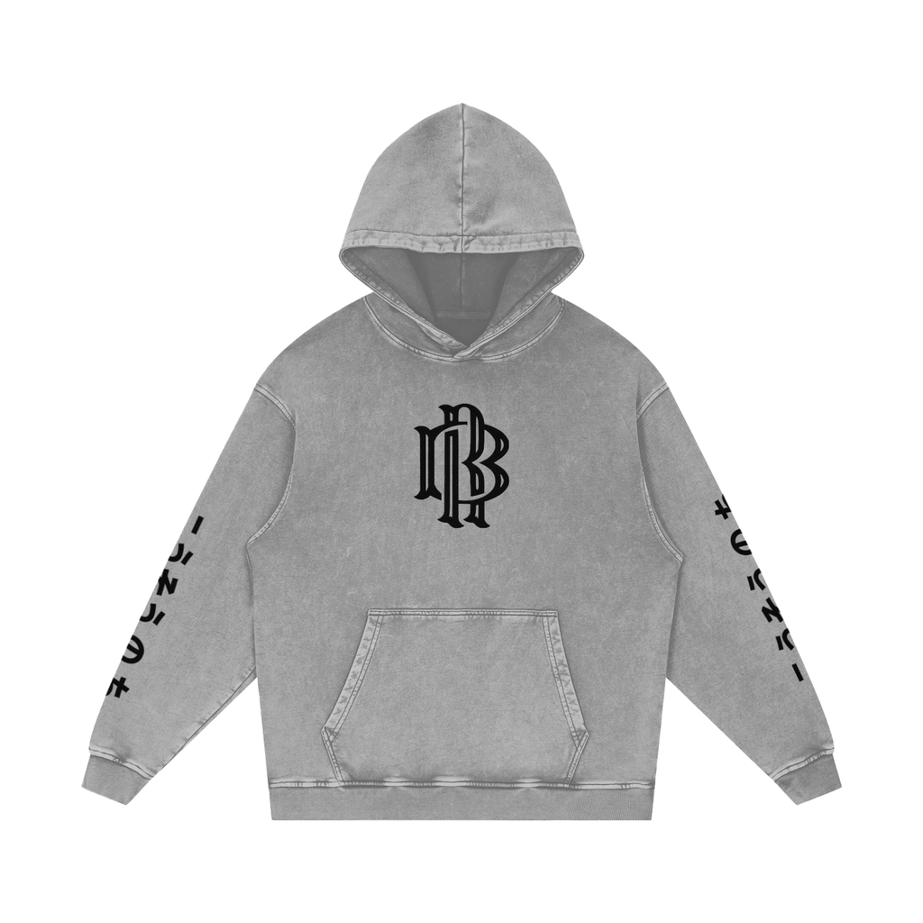 Snow Washed Loose Cotton Hoodie