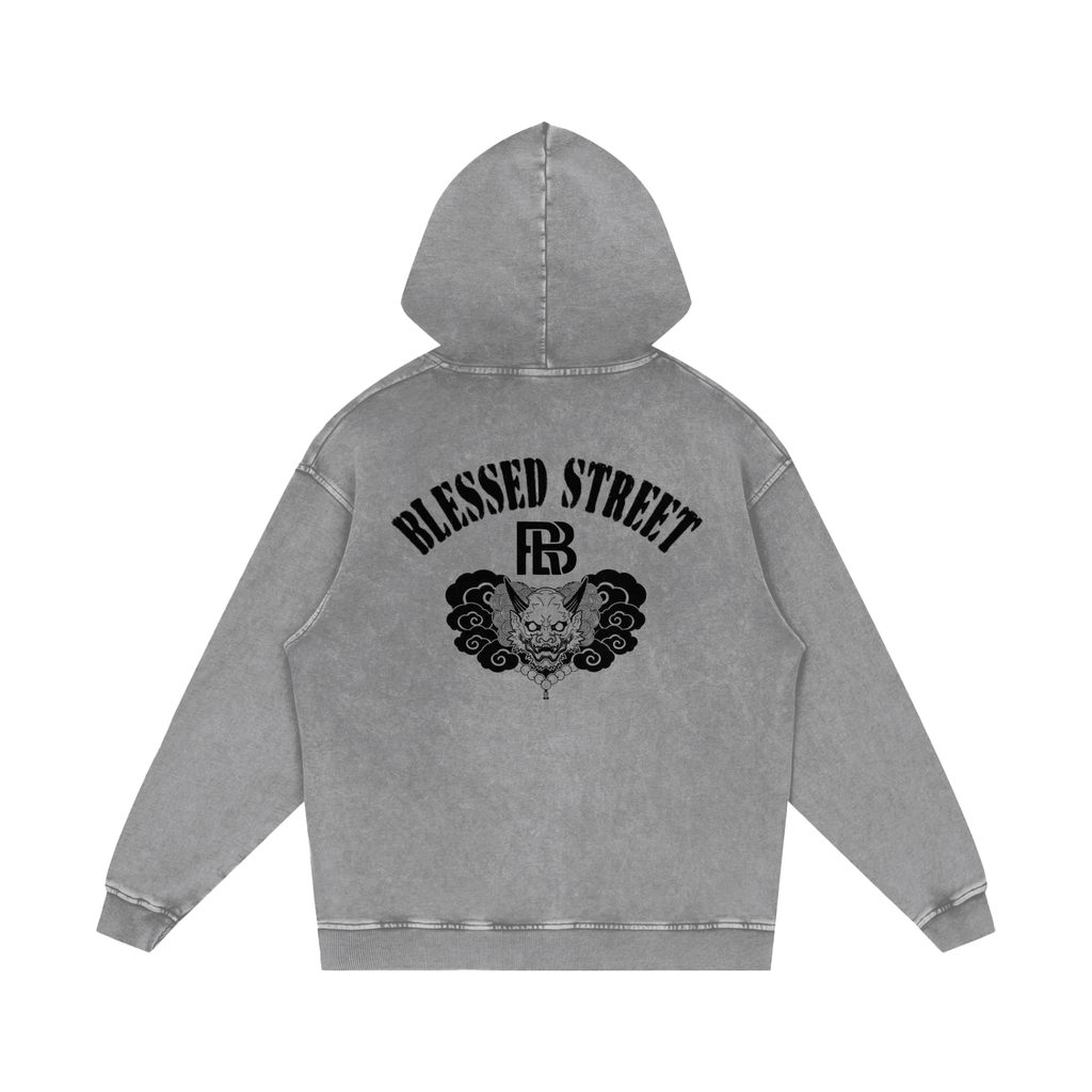 Snow Washed Loose Cotton Hoodie