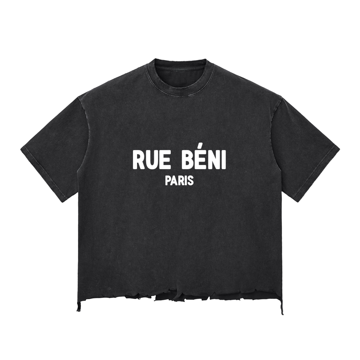 Snow Wash Raw-Hem Boxy T-shirt