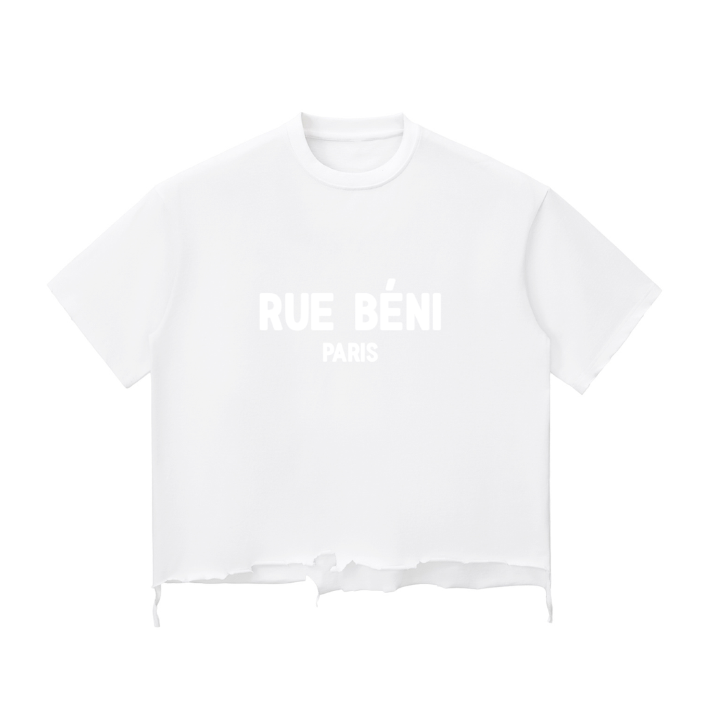 Snow Wash Raw-Hem Boxy T-shirt