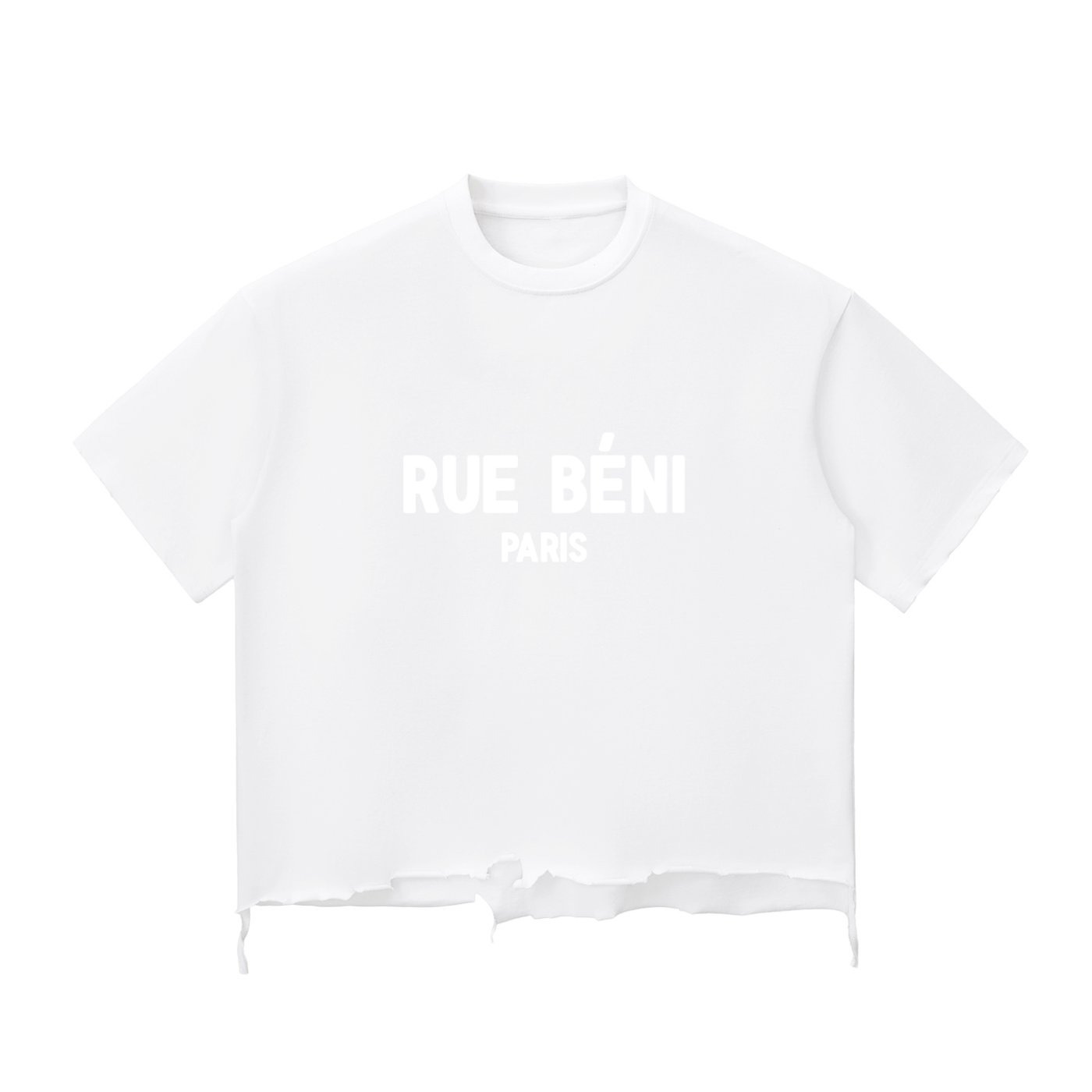Snow Wash Raw-Hem Boxy T-shirt